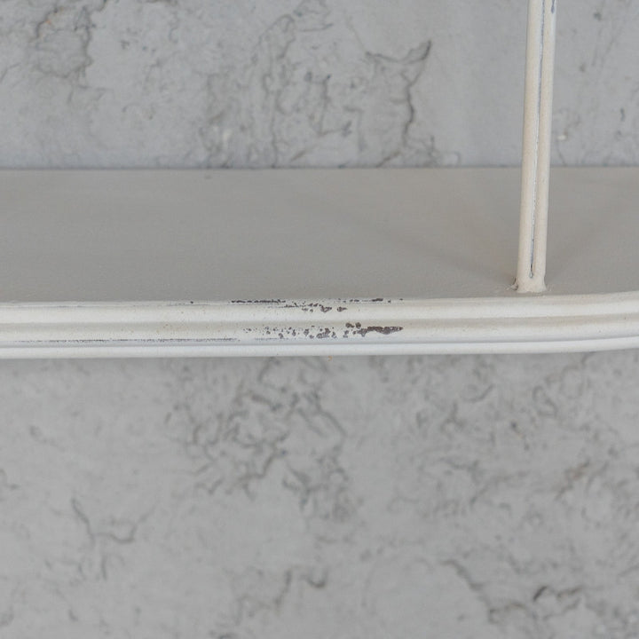 アーチが連なるモダンなデザイン アンティーク調 ホワイト 横型 ウォールシェルフ