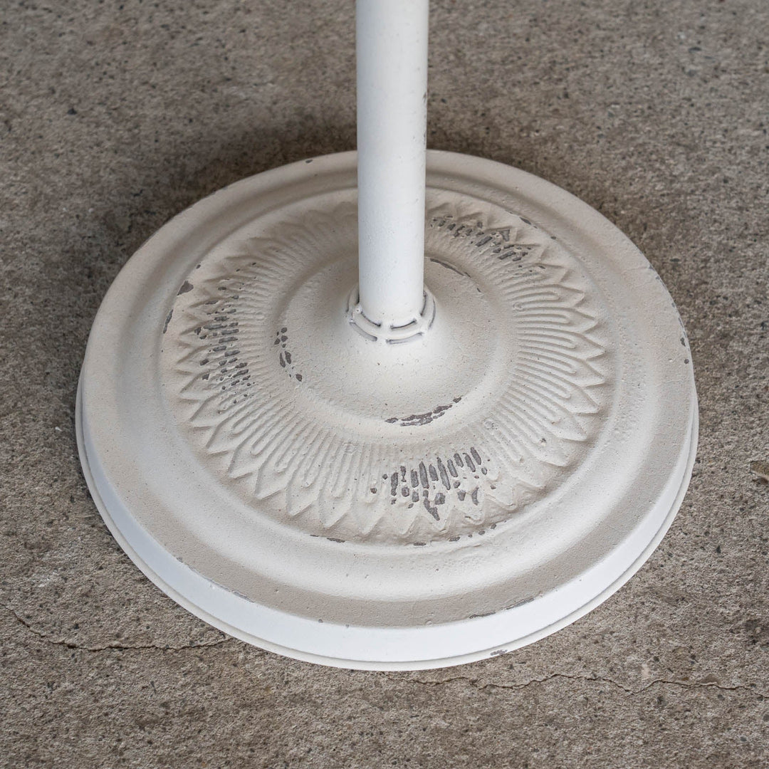 バスケットタイプで鉢を安定して置ける アンティーク調 ホワイト フラワースタンド L