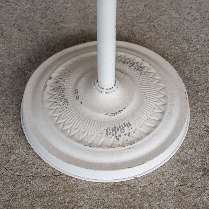 バスケットタイプで鉢を安定して置ける アンティーク調 ホワイト フラワースタンド L