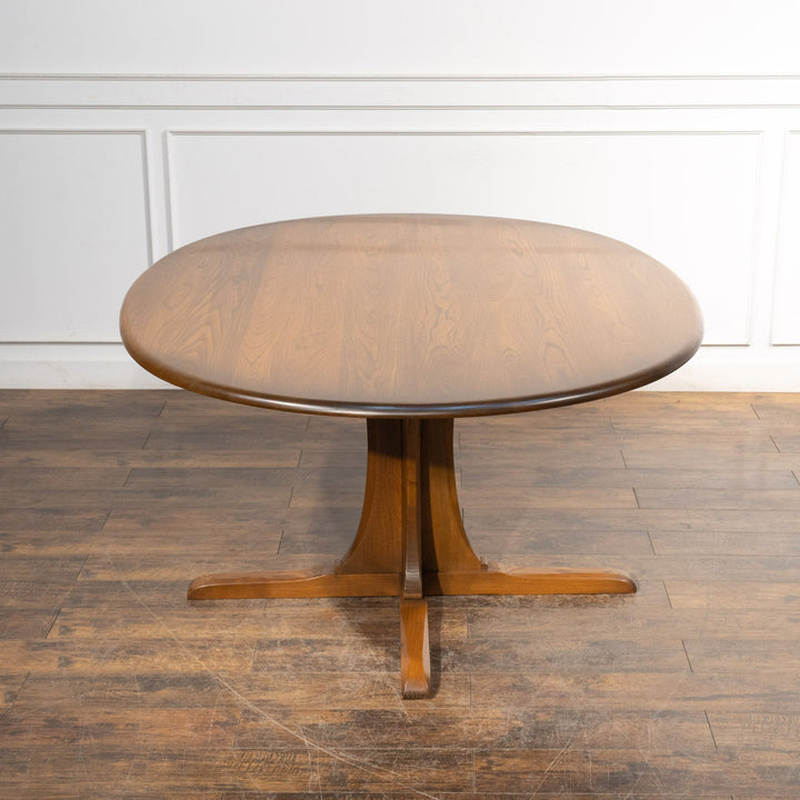 英国【ERCOL アーコール】支柱と台座でしっかりとした造り ペデスタルテーブル No.883 Winsor ウィンザー[m]