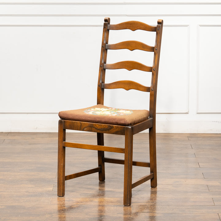 英国【ERCOL アーコール】花柄のクッションが素敵 ラダーバックチェア No.715 Old Colonial オールドコロニアル /24I-1