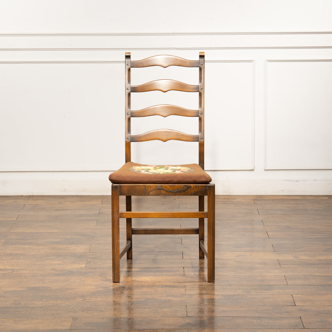 英国【ERCOL アーコール】花柄のクッションが素敵 ラダーバックチェア No.715 Old Colonial オールドコロニアル /24I-1