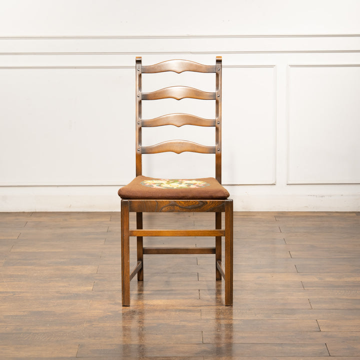 英国【ERCOL アーコール】花柄のクッションが素敵 ラダーバックチェア No.715 Old Colonial オールドコロニアル /24I-1