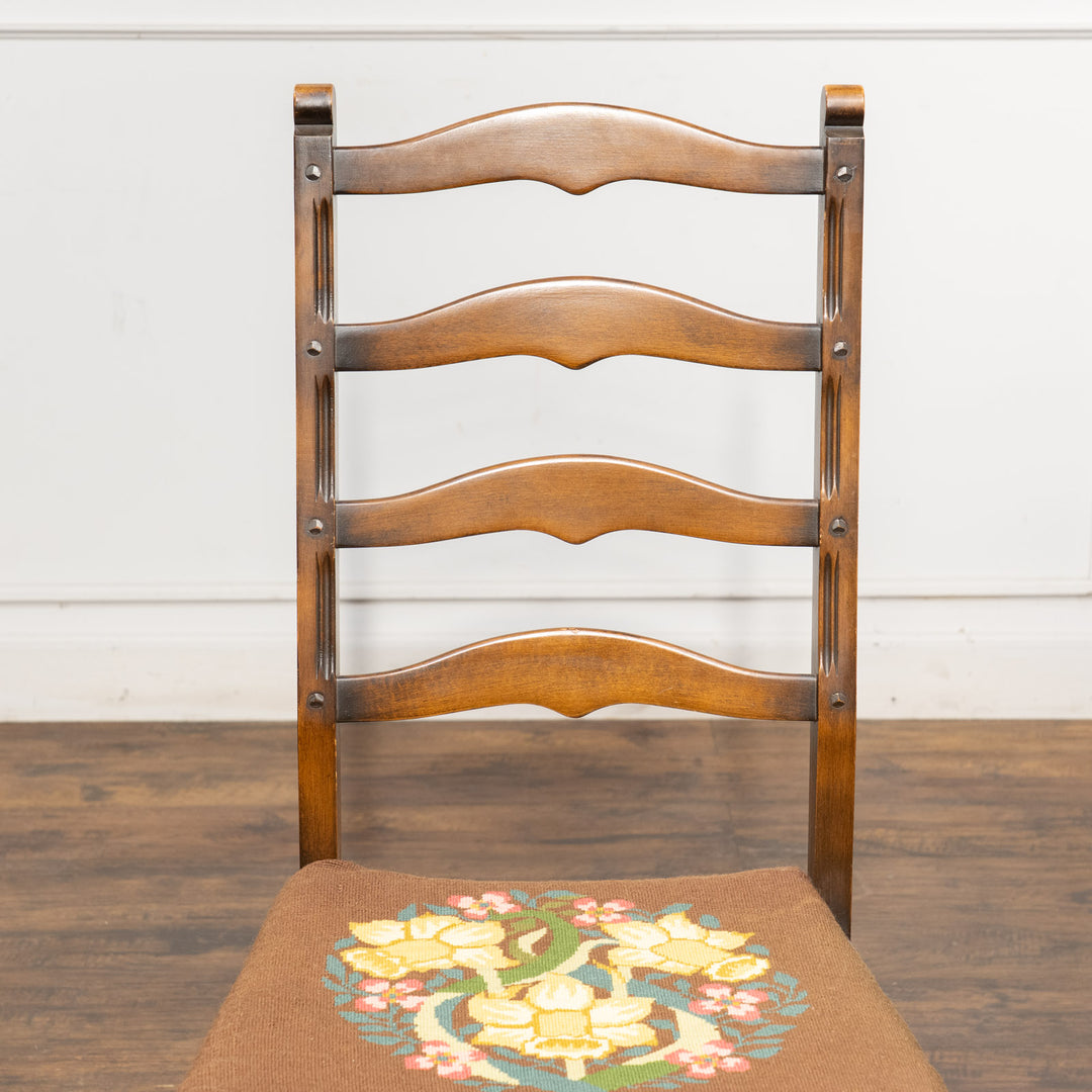 英国【ERCOL アーコール】花柄のクッションが素敵 ラダーバックチェア No.715 Old Colonial オールドコロニアル /24I-1