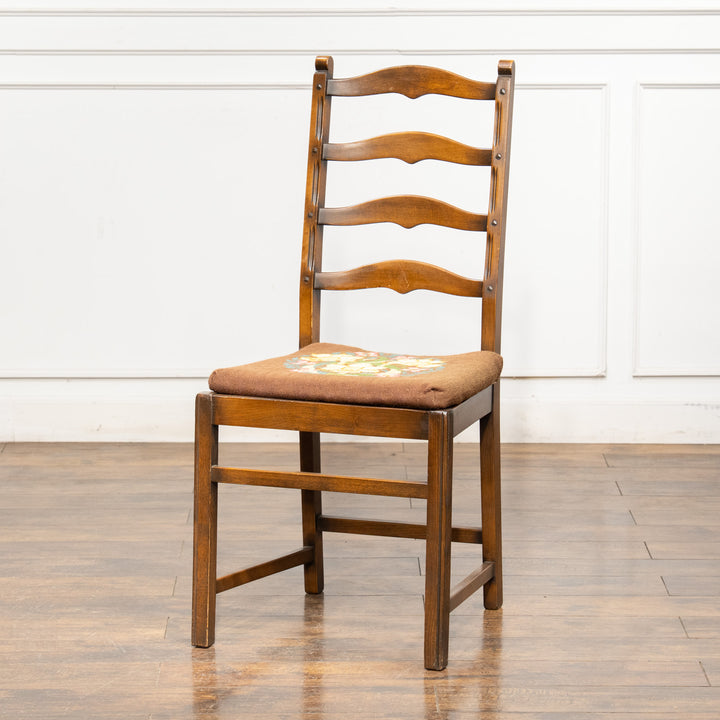 英国【ERCOL アーコール】花柄のクッションが素敵 ラダーバックチェア No.715 Old Colonial オールドコロニアル /24I-3