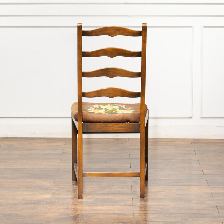 英国【ERCOL アーコール】花柄のクッションが素敵 ラダーバックチェア No.715 Old Colonial オールドコロニアル /24I-3
