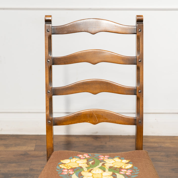 英国【ERCOL アーコール】花柄のクッションが素敵 ラダーバックチェア No.715 Old Colonial オールドコロニアル /24I-3