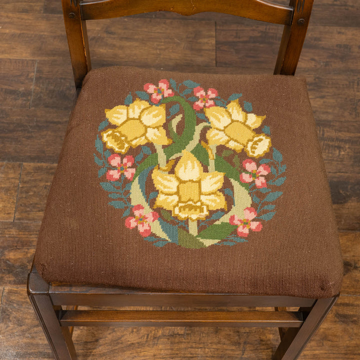 英国【ERCOL アーコール】花柄のクッションが素敵 ラダーバックチェア No.715 Old Colonial オールドコロニアル /24I-3