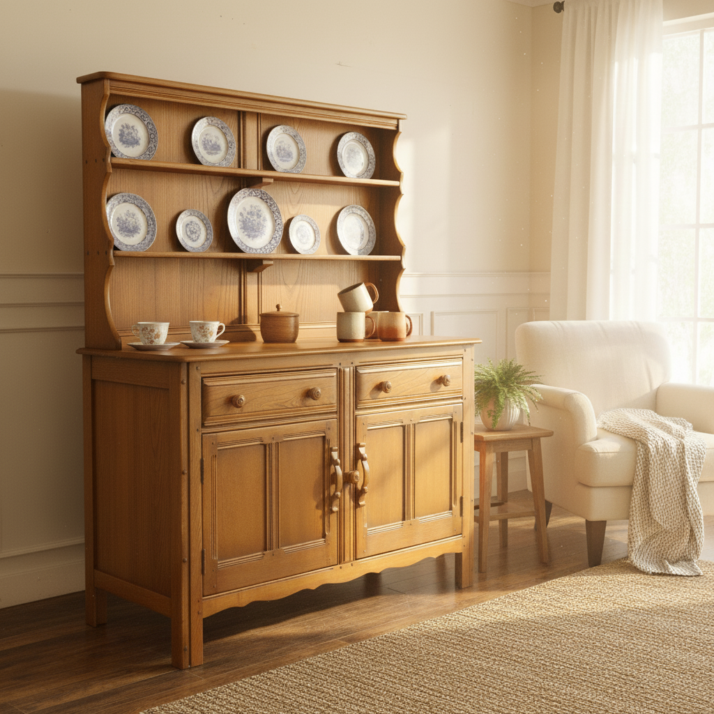 英国【ERCOL アーコール】伝統的な気品あふれるデザイン エルム カップボード Old Colonial オールドコロニアル /24I[m]