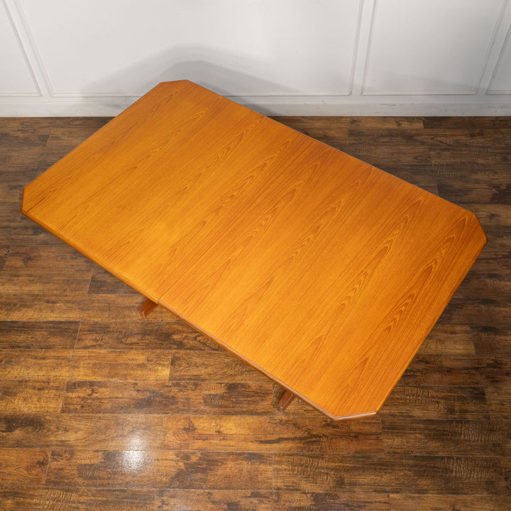 英国【G-PLAN ジープラン Chevron シェブロン】レアな逸品 山型デザインの木目がスタイリッシュ エクステンションダイニングテーブル /24I[m]