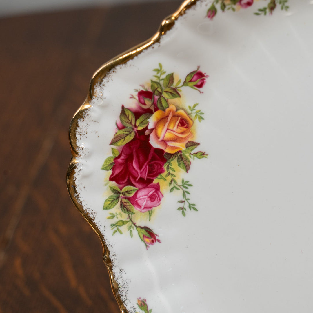 【ROYAL ALBERT ロイヤルアルバート Old Country Roses オールドカントリーローズ】ブレッド&バタープレート 26×23cm /24I[m]