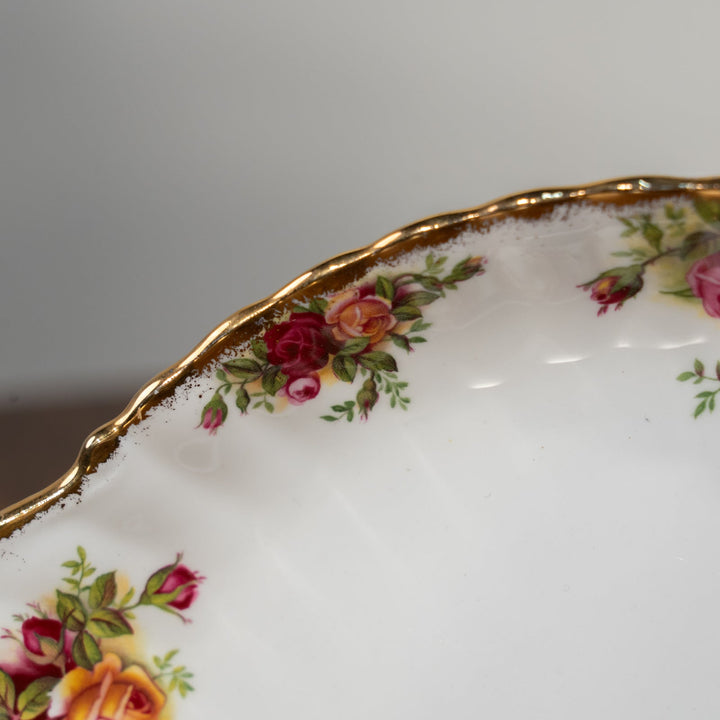 【ROYAL ALBERT ロイヤルアルバート Old Country Roses オールドカントリーローズ】ブレッド&バタープレート 26×23cm /24I[m]