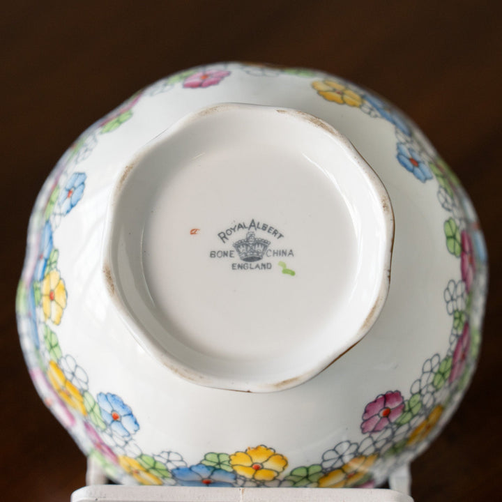 【ROYAL ALBERT ロイヤルアルバート】色彩豊かな小花が描かれた シュガーボウル[m]