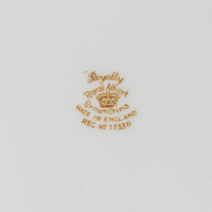 【ROYAL ALBERT ロイヤルアルバート Royalty ロイヤリティー】気品漂う華やかなデザイン ブレッド&バタープレート 25×23cm [m]