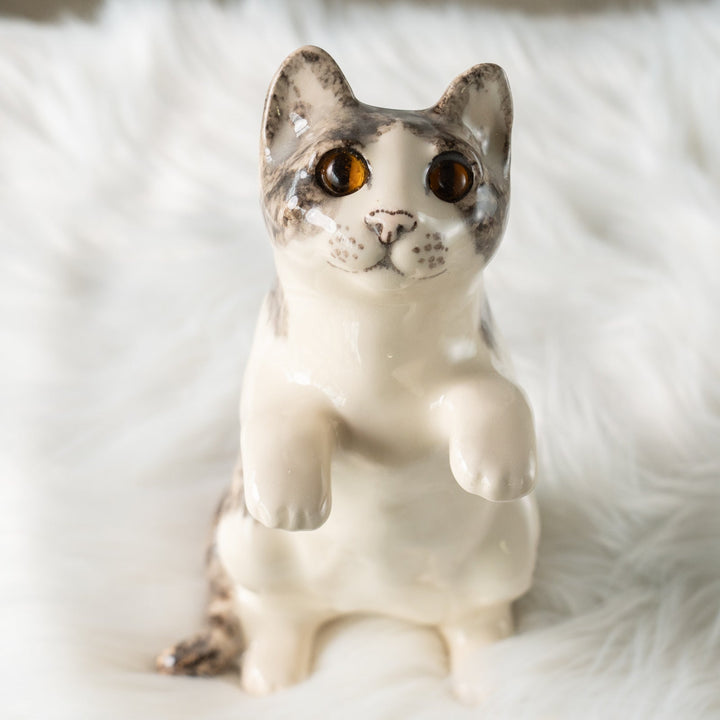 【Winstanley Cat ウィンスタンレイ キャット】◇キラキラした表情で二本足で立つ Silver tabby シルバータビー /24L[m]