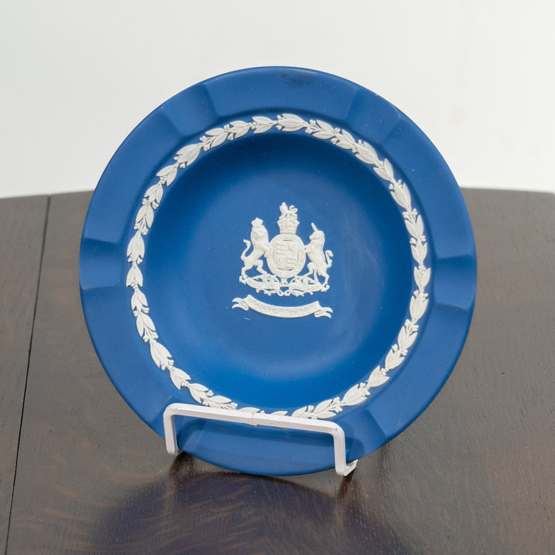【WEDGWOOD ウェッジウッド Jasper ジャスパー】シルバージュビリー アッシュトレイ ロイヤルブルー /24L[m]