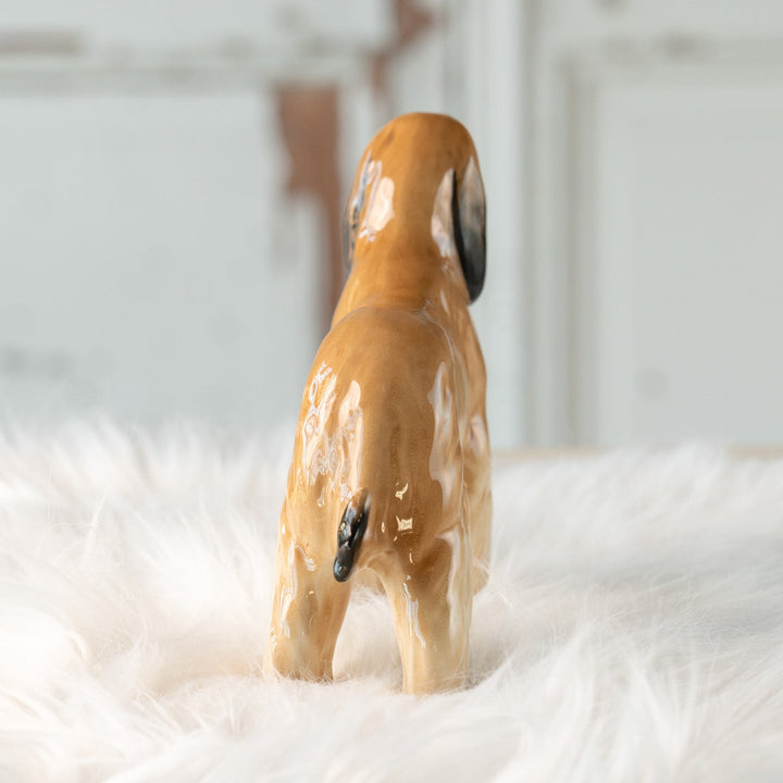 アフガンハウンドのふさふさで美しく長い毛が上品 ドッグフィギュリン /24L[m]