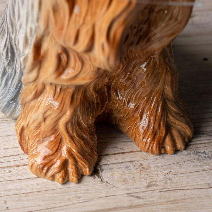 【BESWICK ベスウィック】つぶらな瞳や頭のリボンが可愛らしい ヨークシャーテリア ドッグフィギュリン /24L-A[m]
