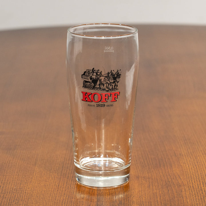 シネブリコフ醸造所のビールブランド「KOFF」のロゴがお洒落 ビアグラス /25D