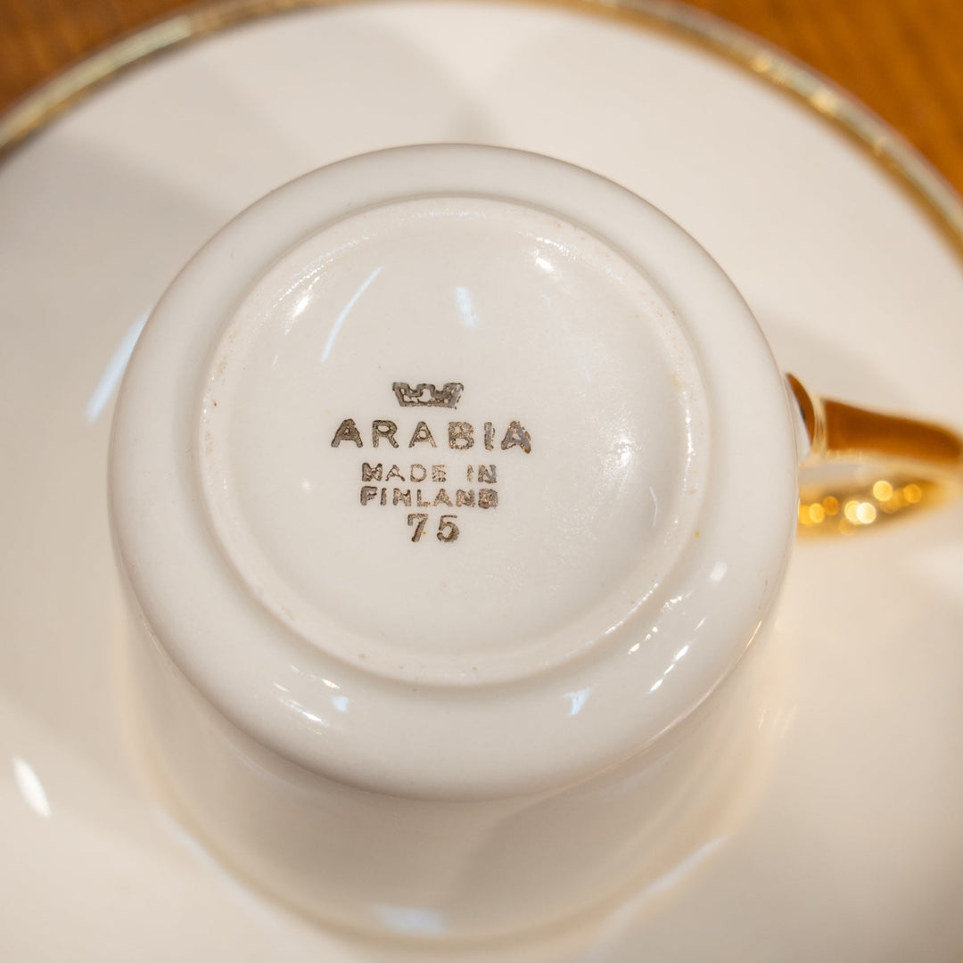 【ARABIA アラビア】フィンランドの国や県の紋章が描かれた モカカップ＆ソーサー /25D-C