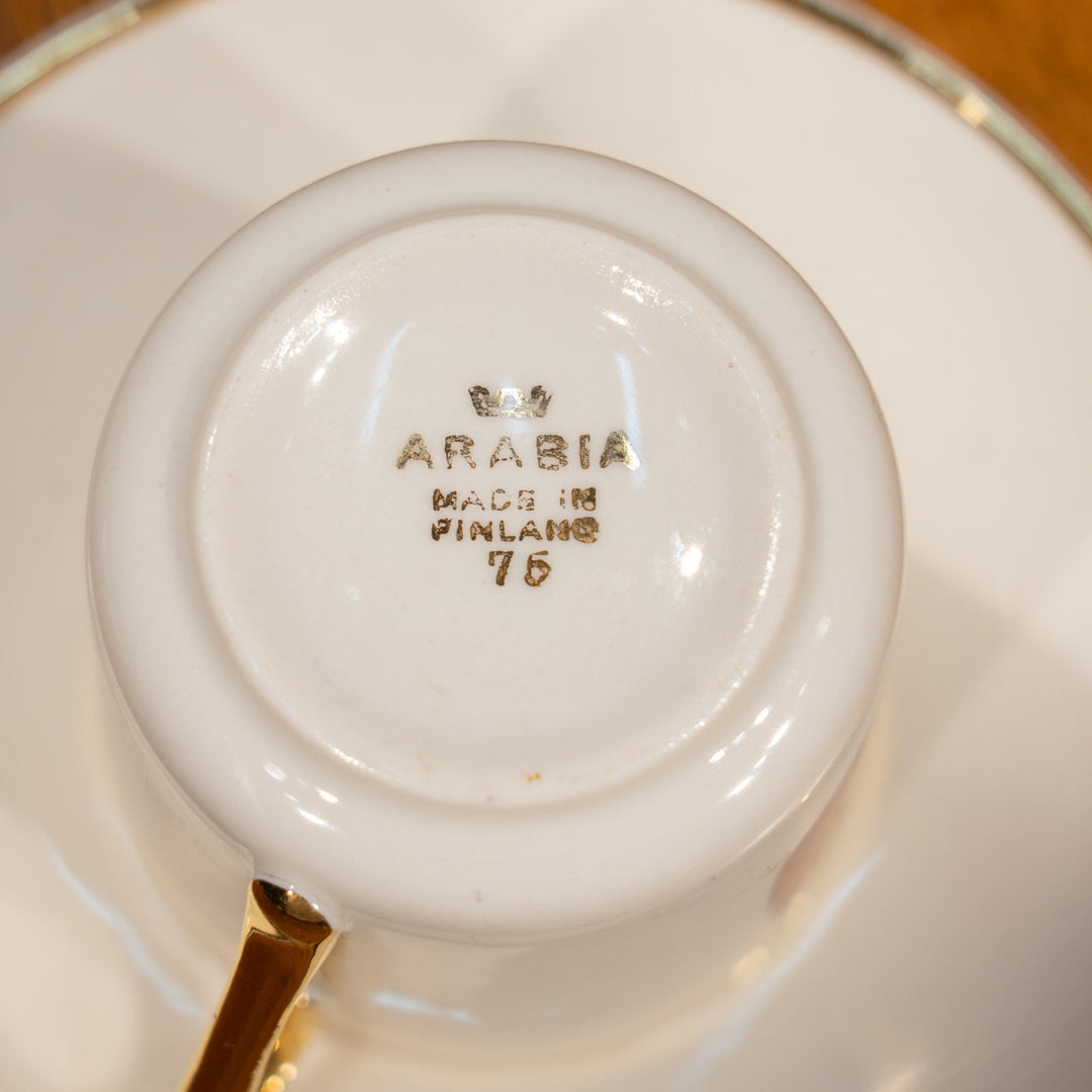 【ARABIA アラビア】フィンランドの国や県の紋章が描かれた モカカップ＆ソーサー /25D-A