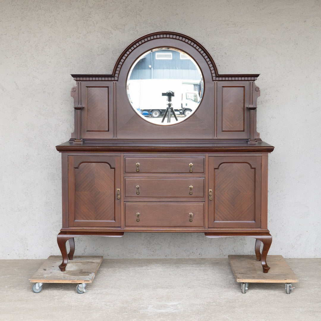 美しいパーケトリーの装飾が印象的 ミラーバックサイドボード /25D