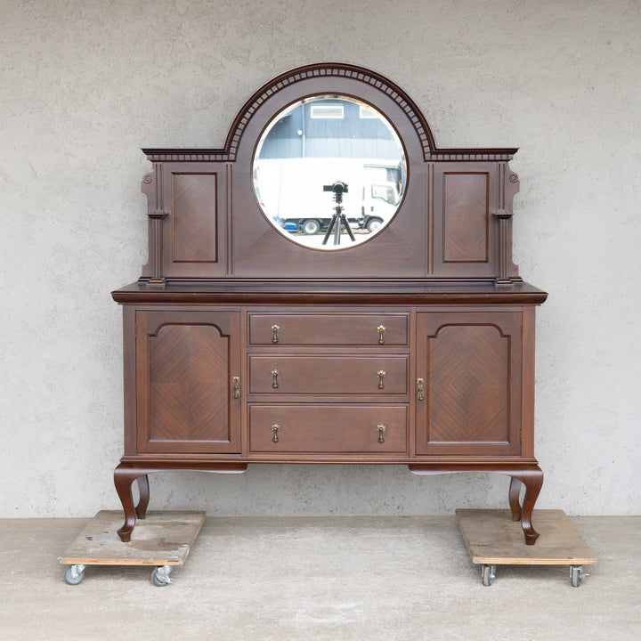 美しいパーケトリーの装飾が印象的 ミラーバックサイドボード /25D