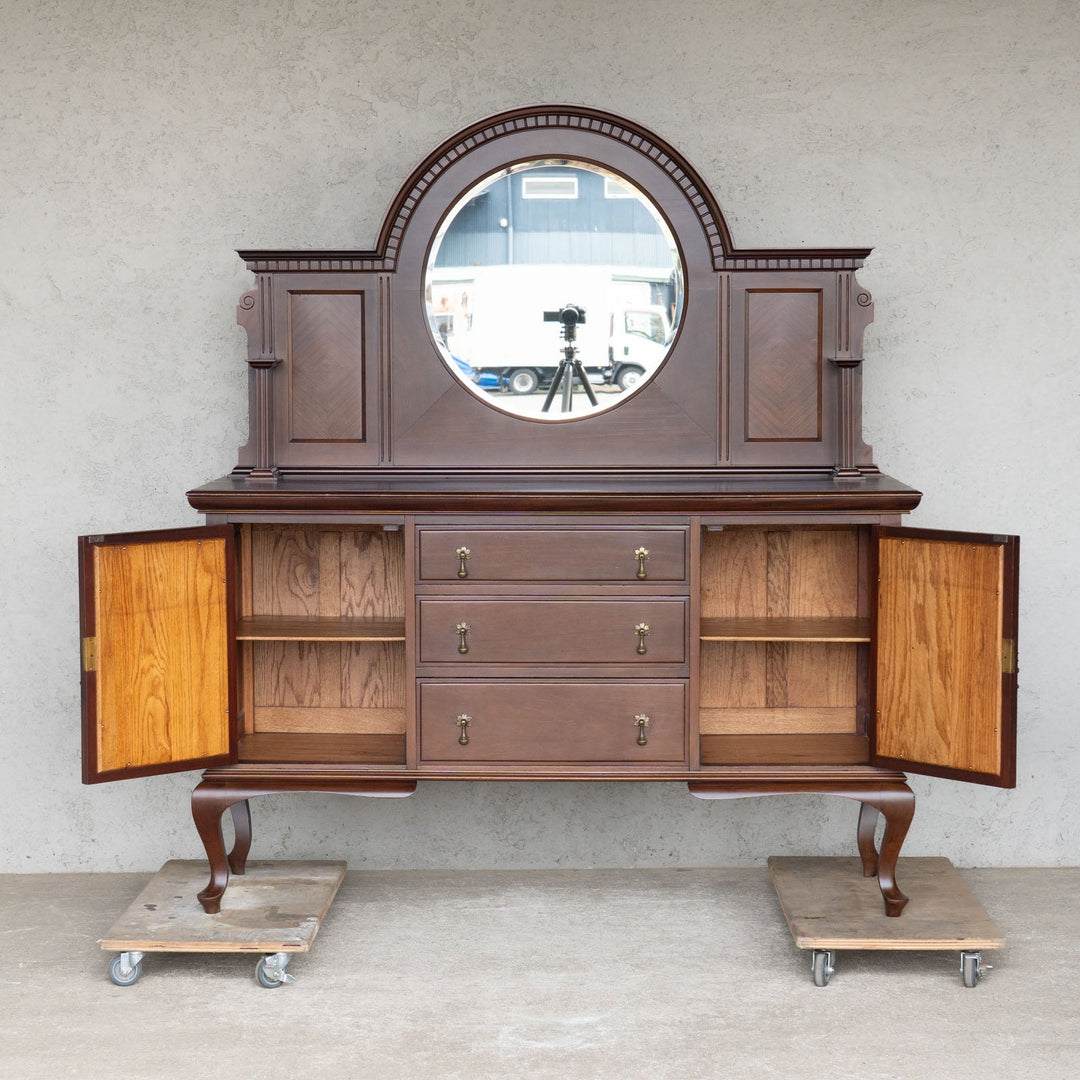 美しいパーケトリーの装飾が印象的 ミラーバックサイドボード /25D