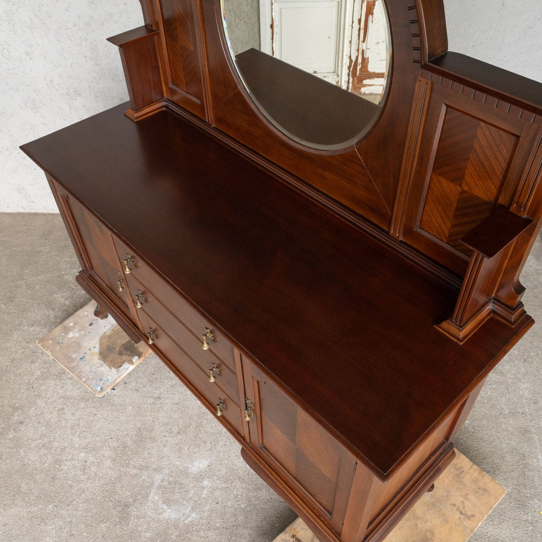 美しいパーケトリーの装飾が印象的 ミラーバックサイドボード /25D