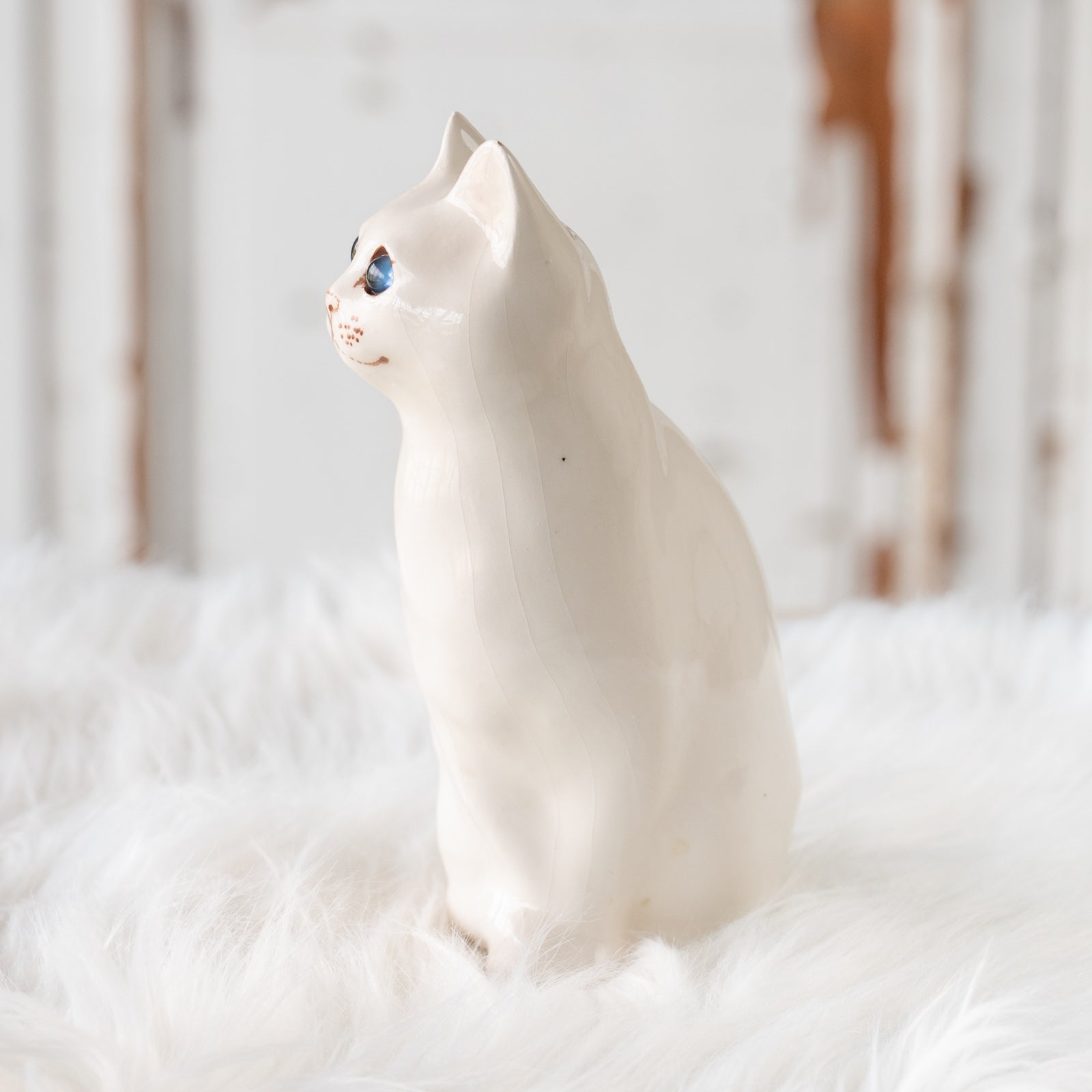 新品 ウィンスタンレイキャット オッドアイ 白猫 サイズ3 アンティーク