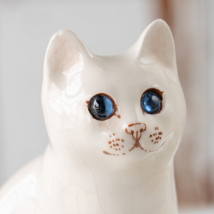 【Winstanley Cat ウィンスタンレイ キャット】◇両足をきゅっと揃えた上品な佇まい ブルーアイ Snowy スノーウィ /25F