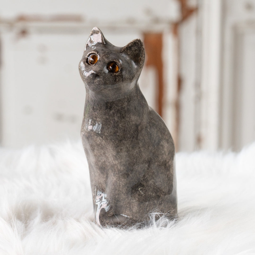 【Winstanley Cat ウィンスタンレイ キャット】◇小首をかしげた不思議そうな表情が魅力 Solid grey グレー /25F