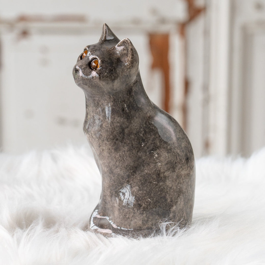 【Winstanley Cat ウィンスタンレイ キャット】◇小首をかしげた不思議そうな表情が魅力 Solid grey グレー /25F