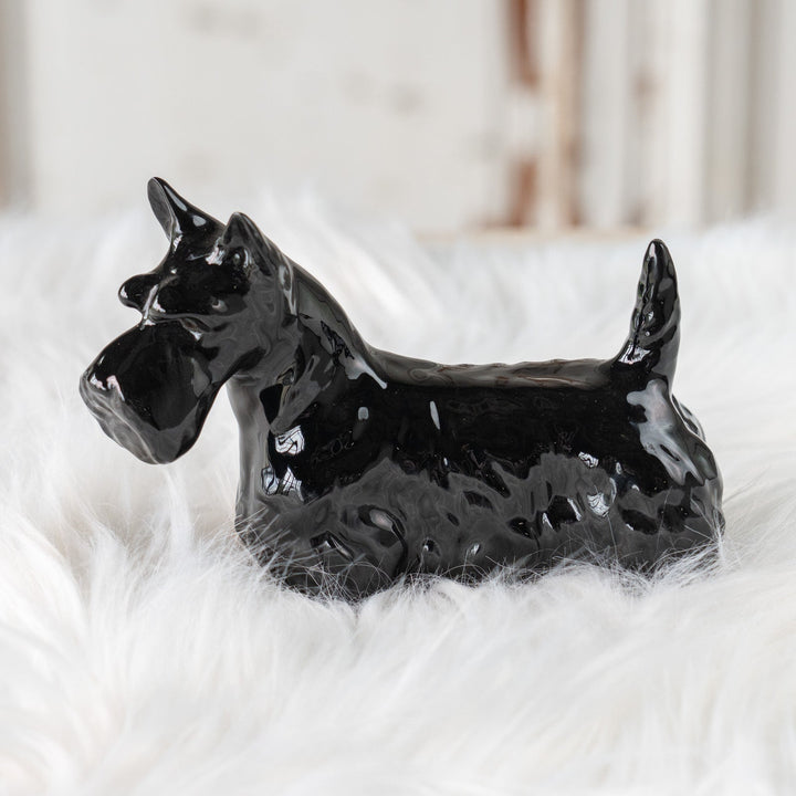 【BESWICK ベスウィック】ちょこんと伸びたしっぽが可愛らしい スコティッシュテリア ドッグフィギュリン /25F