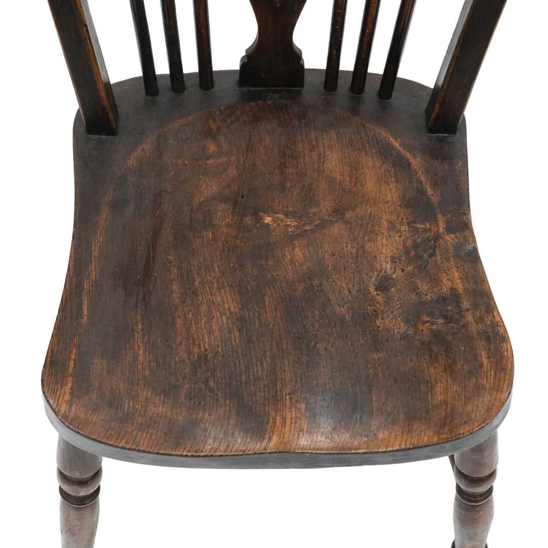 車輪モチーフの透かし彫りが特徴 カントリー家具の定番 ホイールバック ウィンザーチェア /25G-7
