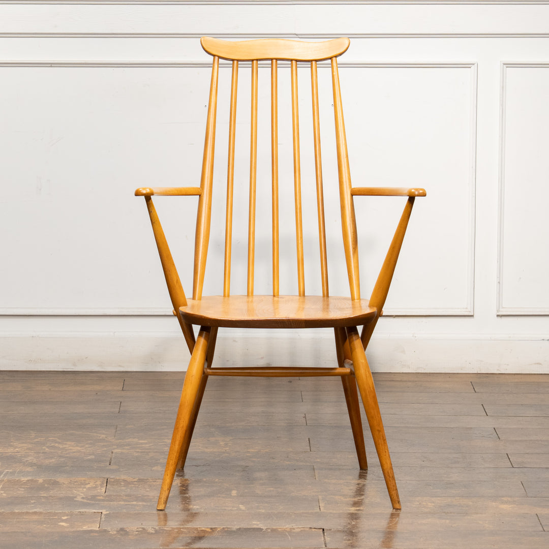 英国【ERCOL アーコール】スラッとしたハイバックが特徴的 ウィンザー ゴールドスミスアームチェア No.369A /25G-A6