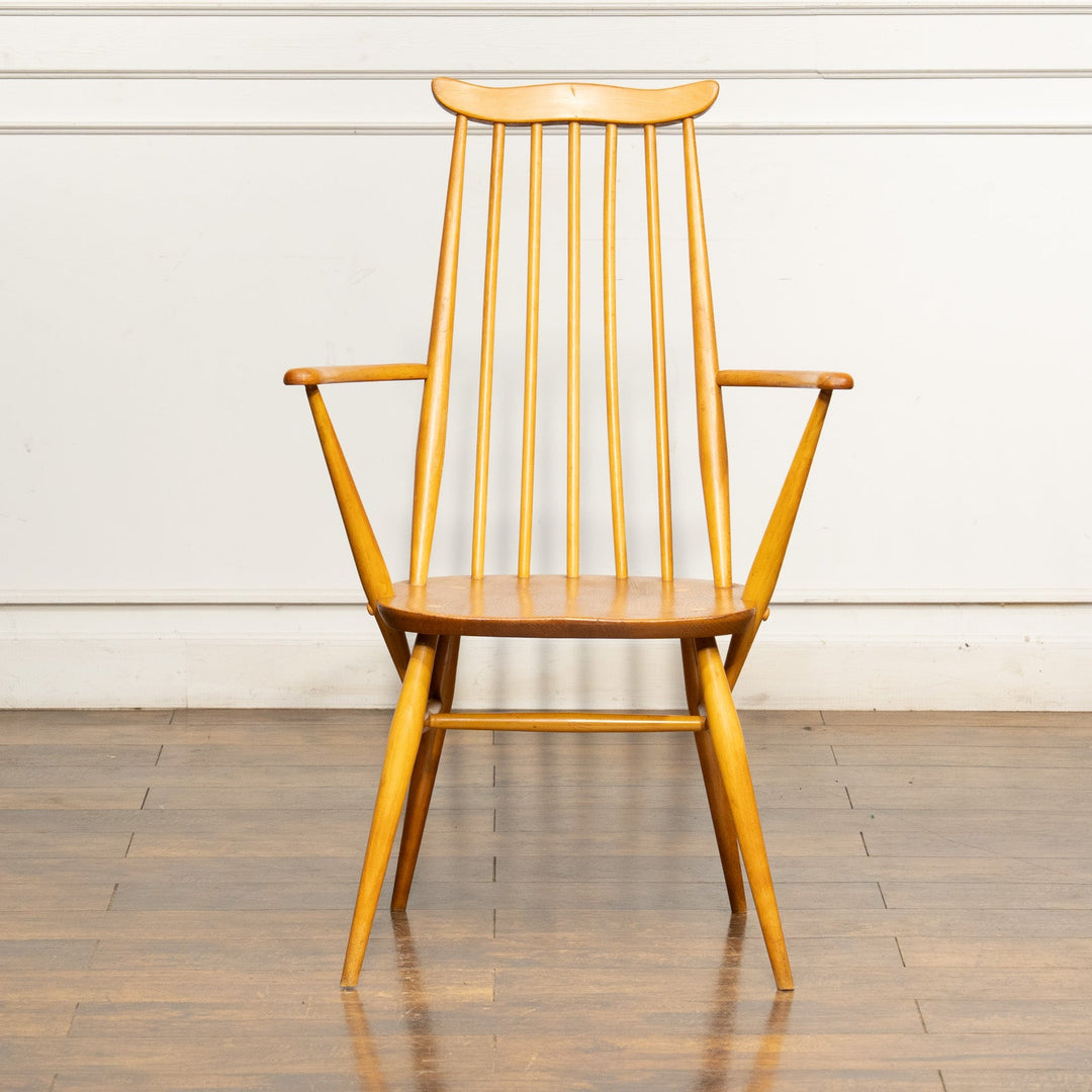 英国【ERCOL アーコール】スラッとしたハイバックが特徴的 ゴールドスミスアームチェア 369A Windsor ウインザー /25G-10