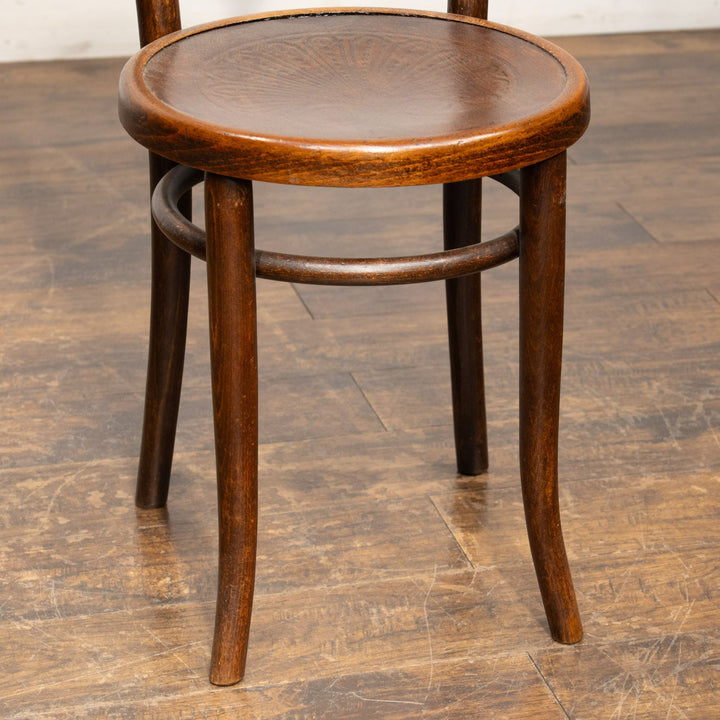 シェルモチーフのエンボス加工が美しい パネルバック ベントウッドチェア /25G-1