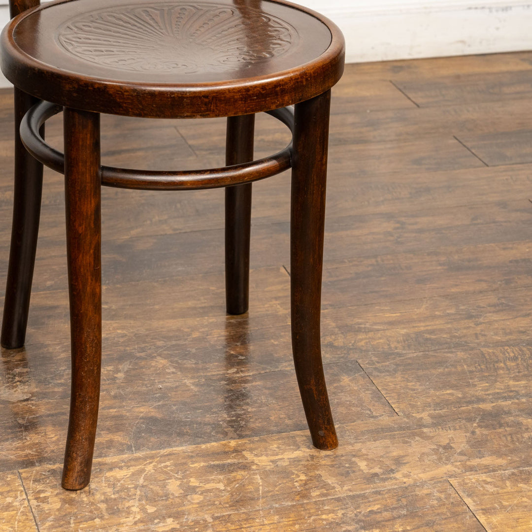 【Mundus ムンダス】シェルモチーフのエンボス加工が美しい パネルバック ベントウッドチェア /25G-6