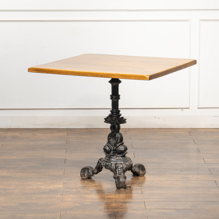 デコラティブなアイアンレッグが目を惹く オーク パブテーブル /25G-1