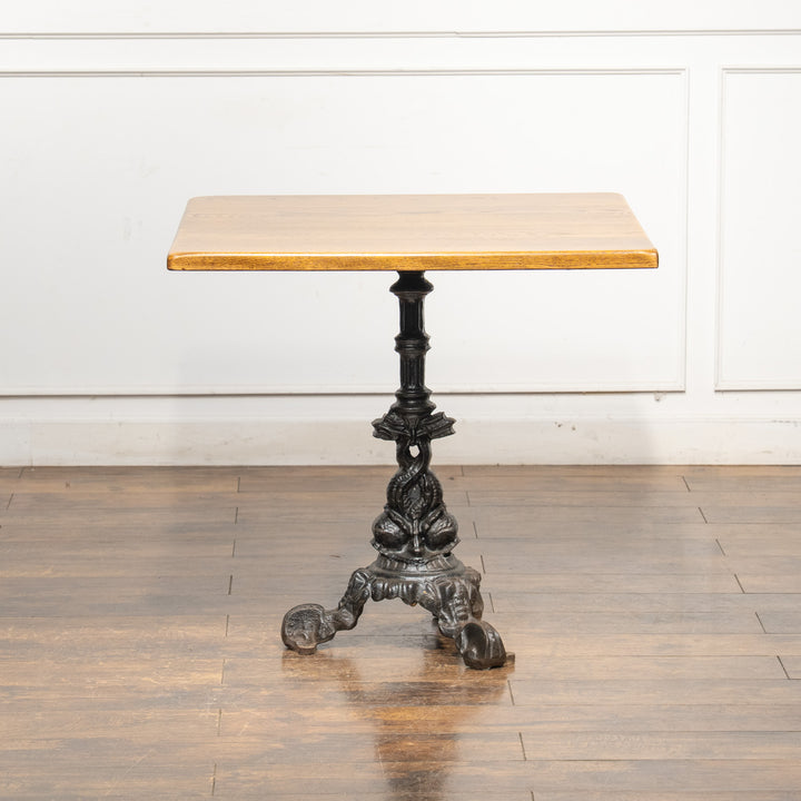 デコラティブなアイアンレッグが目を惹く オーク パブテーブル /25G-1