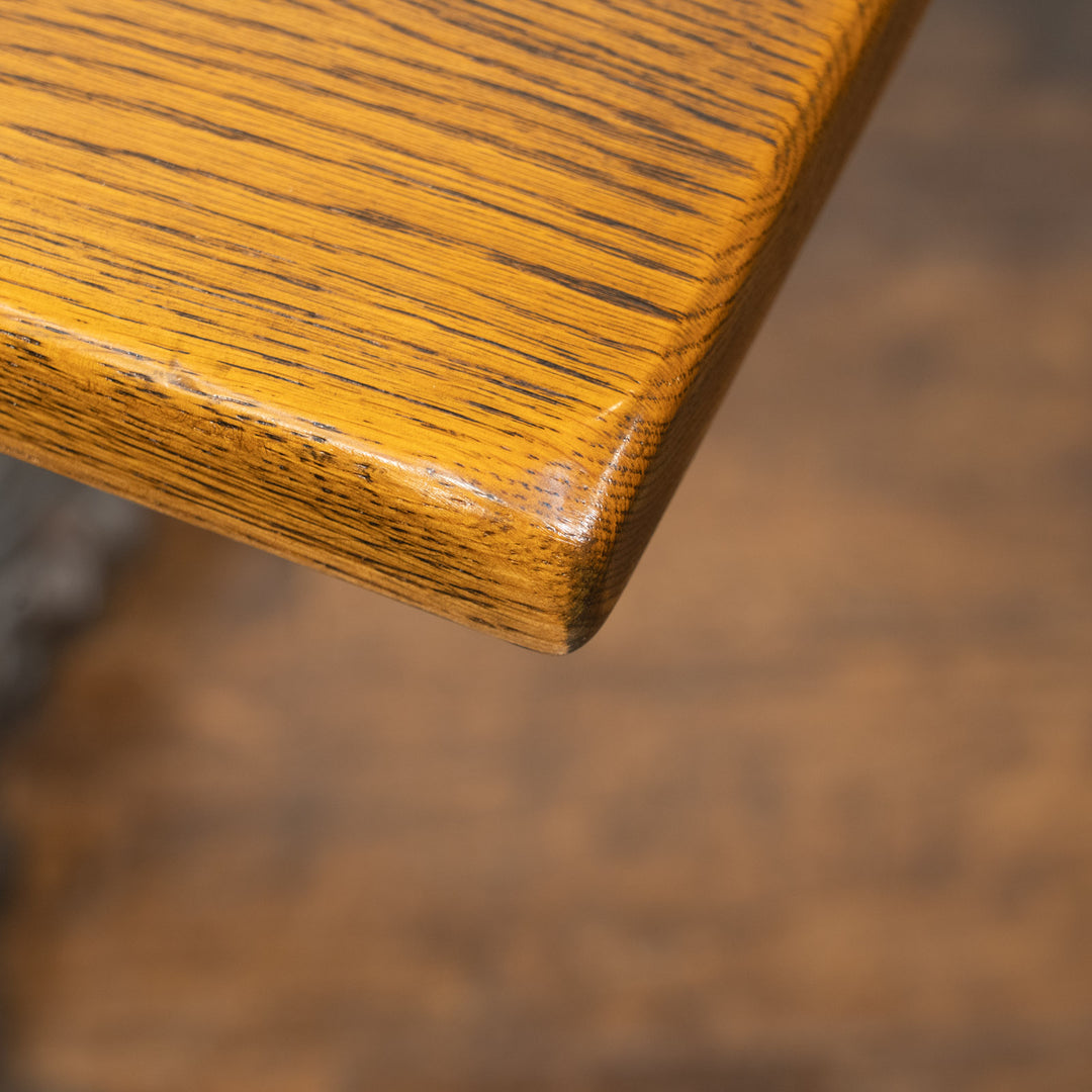 デコラティブなアイアンレッグが目を惹く オーク パブテーブル /25G-1