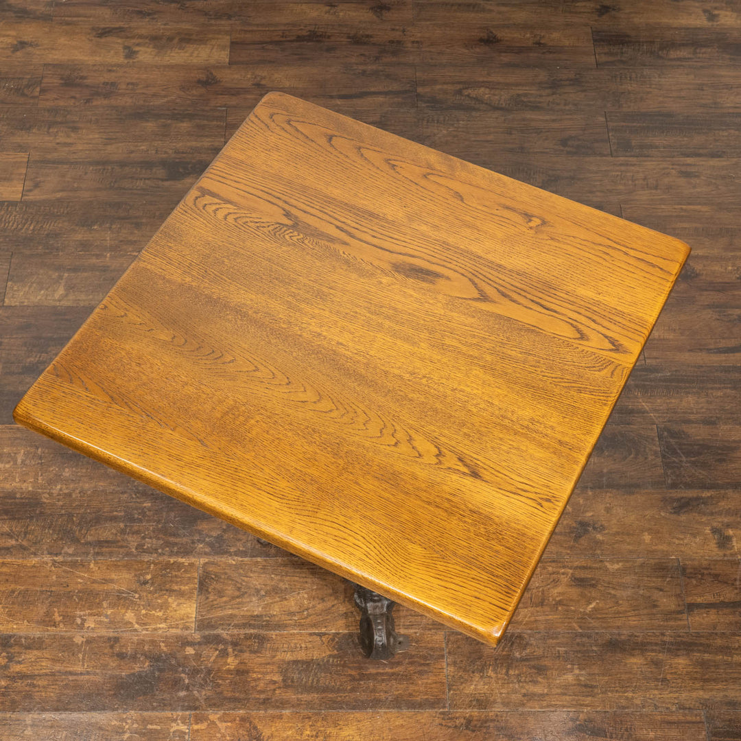 デコラティブなアイアンレッグが目を惹く オーク パブテーブル /25G-1