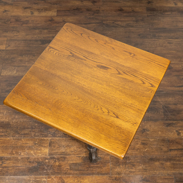 デコラティブなアイアンレッグが目を惹く オーク パブテーブル /25G-1