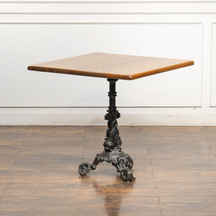 デコラティブなアイアンレッグが目を惹く オーク パブテーブル /25G-2