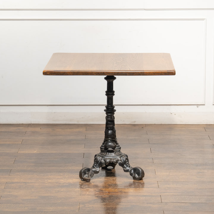 デコラティブなアイアンレッグが目を惹く オーク パブテーブル /25G-2