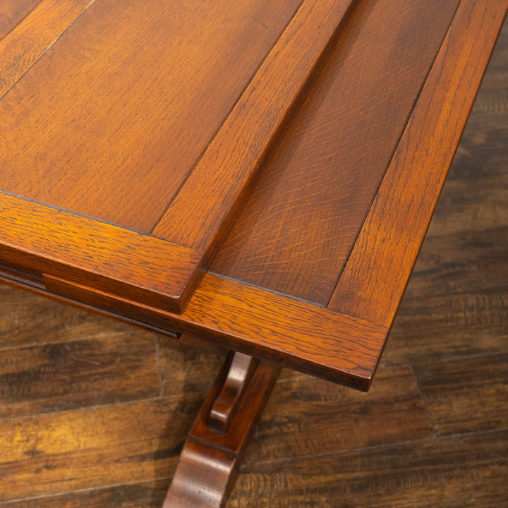 すっきりとしたダブルカップのバルボスレッグが印象的 ドローリーフ 伸長式ダイニングテーブル /25G