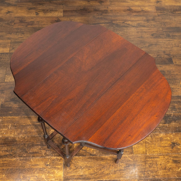 個性的でレアなデザインの天板が目を惹く ウォールナット ゲートレッグ 折りたたみテーブル /25G