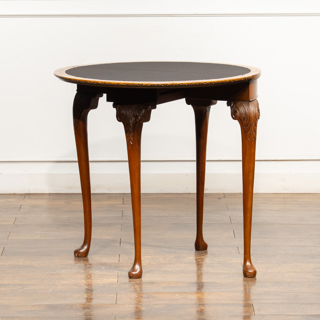 ハーフムーンの美しいシルエット 開くと円形のゲームテーブルになる コンソールテーブル /25G-B