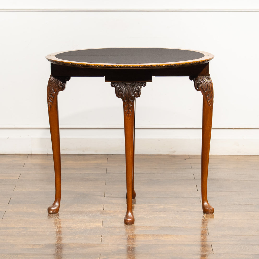 ハーフムーンの美しいシルエット 開くと円形のゲームテーブルになる コンソールテーブル /25G-B